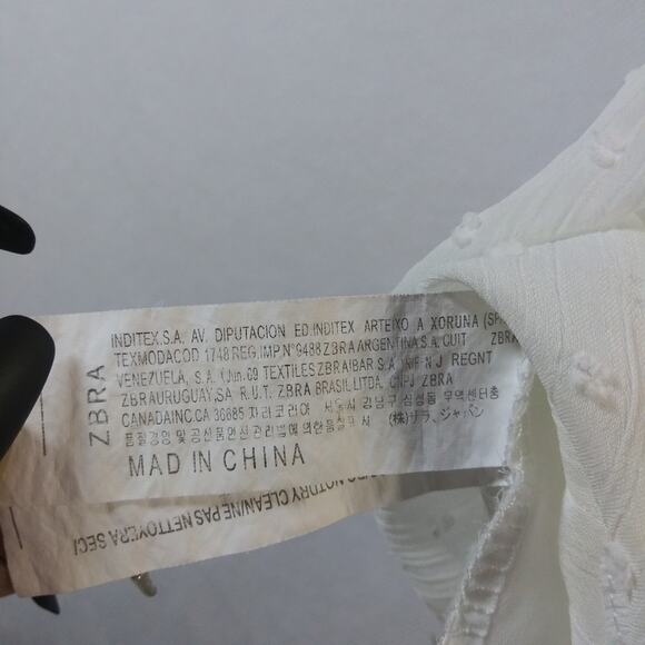 Boho Vintage Chiffon Floral Embroidered Ruffle Peplum Sleeveless Top Size Small - Picture 6 of 7